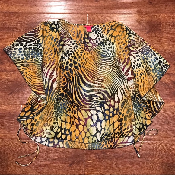 Sunny Leigh Tops - Blouse top Sunny Leigh animal prints bat wing blouse, women’s Large